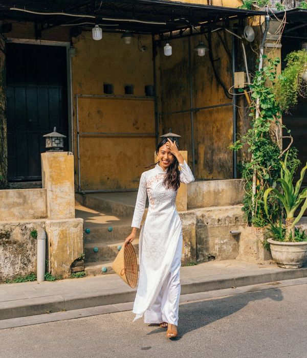Woman feeling energetic and full of life outdoors.